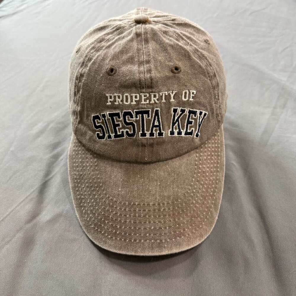 Siesta Key Florida Property Of BJR Classic Headwear Brown Dad Hat Cap